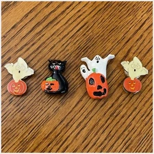 Halloween Button Covers Snap Jewelry Pumpkin Ghost Black Cat