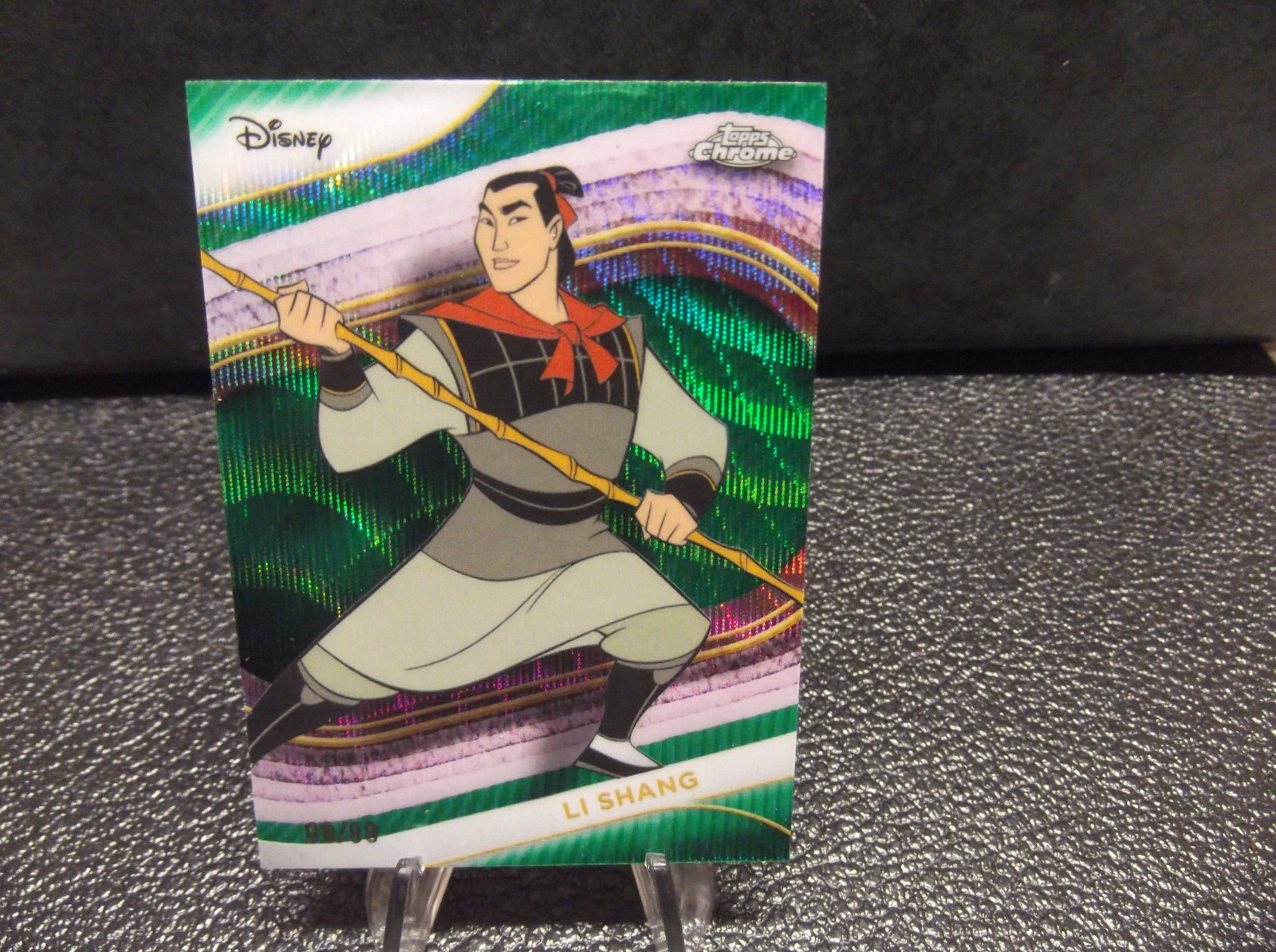 2025 TOPPS CHROME DISNEY #41 LI SHANG -GREEN WAVE REFRACTOR #08/99 MULAN