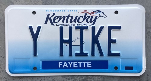 KENTUCKY Nummernschild - WANDERN - Y WANDERUNG - WARUM WANDERN