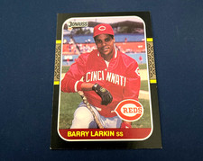 1987 Donruss Baseball Barry Larkin Rookie Card #492 HOF Set Break NM. rookie card picture