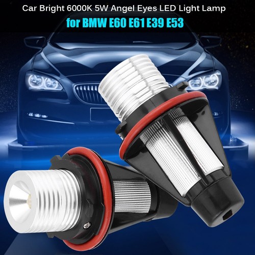 2pcs Angel Eyes Halo Light Bulbs Lamps Xenon White 6000K 5W Angel Eyes LED Light - Picture 2 of 9