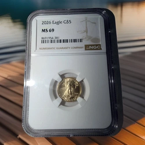 2026 American Gold Eagle $5 1/10 oz Gold NGC MS69