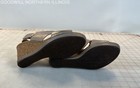 Women's Clarks Helio Float Pewter Metallic Leather Cork Wedge Sandals, Size 8M — photo 7