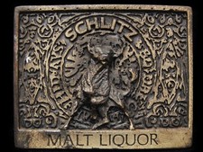 JF13151 COOL VINTAGE 1979 GREAT AMERICAN  SCHLITZ MALT LIQUOR  BEER BUCKLE