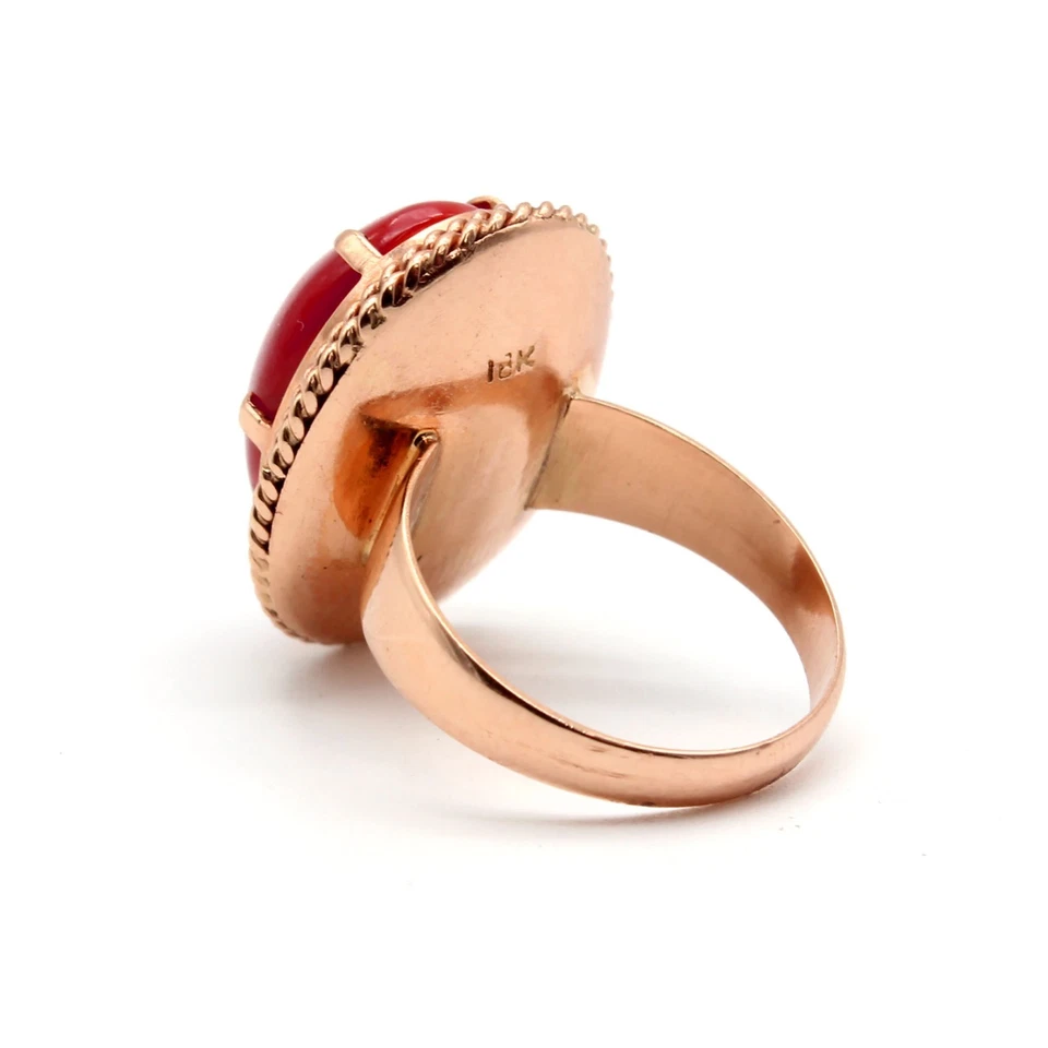Anillo coral oro rosa 18k Foto 2 de 4