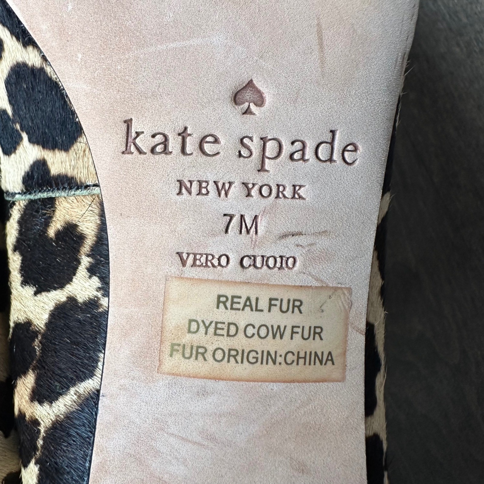 Kate Spade Leopard Print Cow Fur Fall Holidays Classic Block Heel 7M thumbnail 8