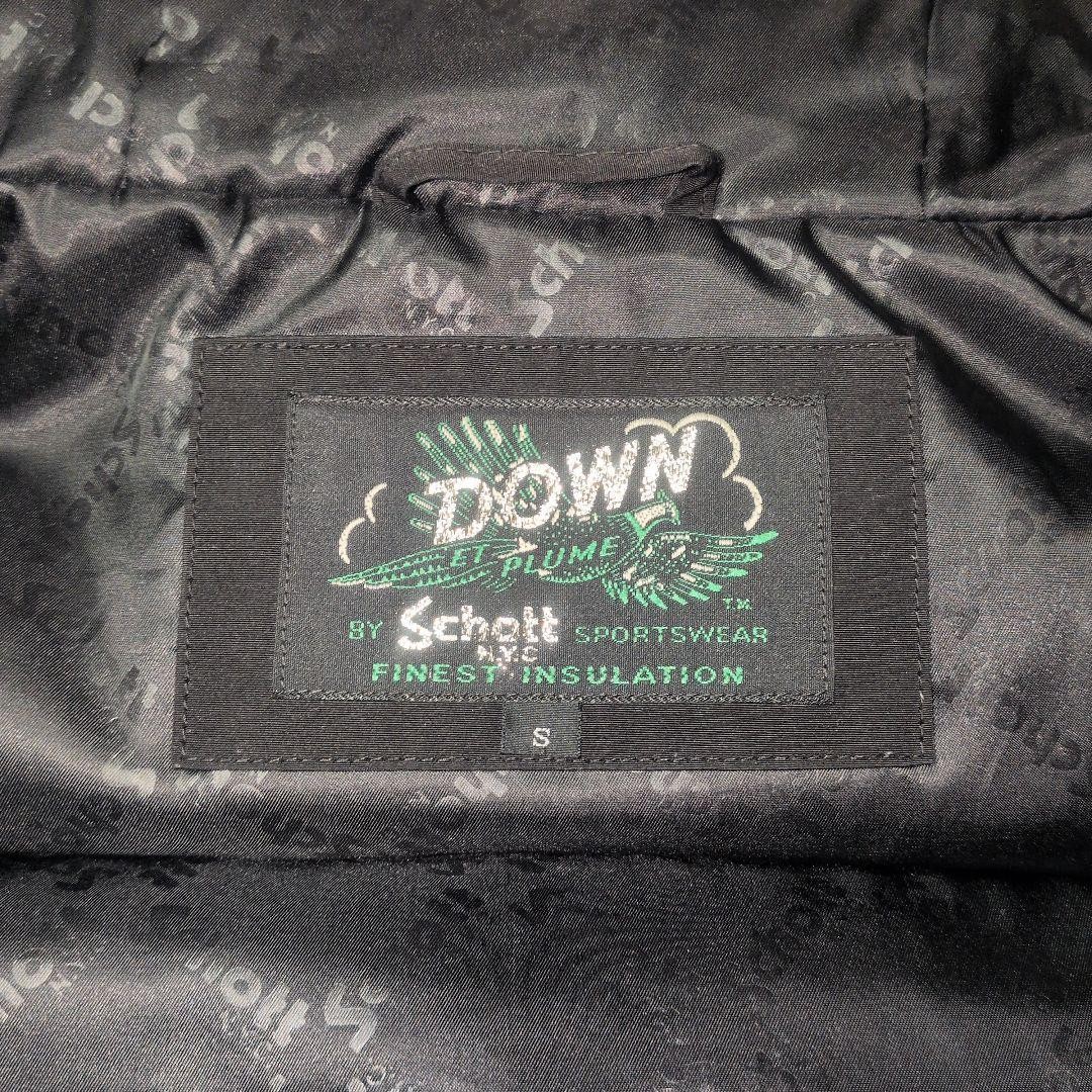 Schott 2TONE DOWN JACKET Coat Polyester Black Log… - image 17