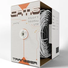 , CAT6 250ft Ethernet Cable Solid UTP Up to 10Gbps 550Mhz 23AWG 4x2 Pair Bulk...