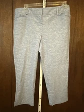 NEW 7th Avenue NY & Co Womens Linen Blend Pants Ankle Blue Size 16 MSRP $46.95