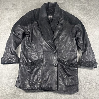 Wilsons The Leather Experts Black Leather Biker 2 Button Jacket Men s Size Small