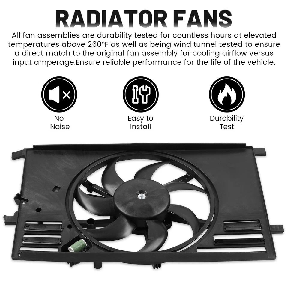 Radiator Cooling Fan For 2015-2018 Fiat 500X Jeep Renegade Ram ProMaster City Foto 2 de 4