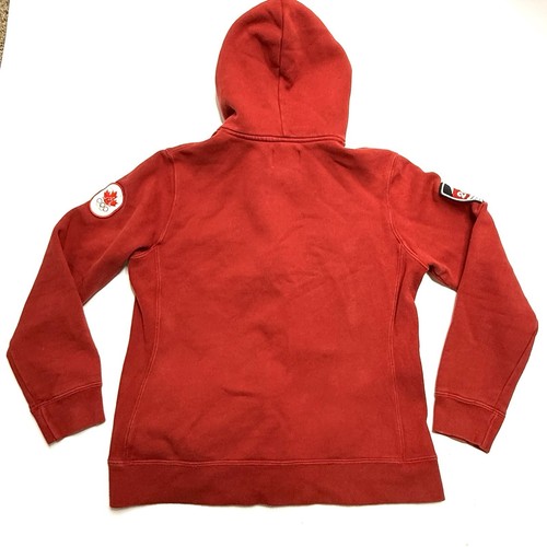 Vintage 2010 CANADA OLYMPIC Hudson Bay Co. Red HOODIE Zipper SWEATER Women's L - Picture 2 of 11