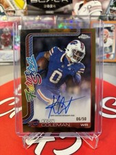 2025 Topps Chrome Football Keon Coleman Future Stars Gold On Card Auto /50