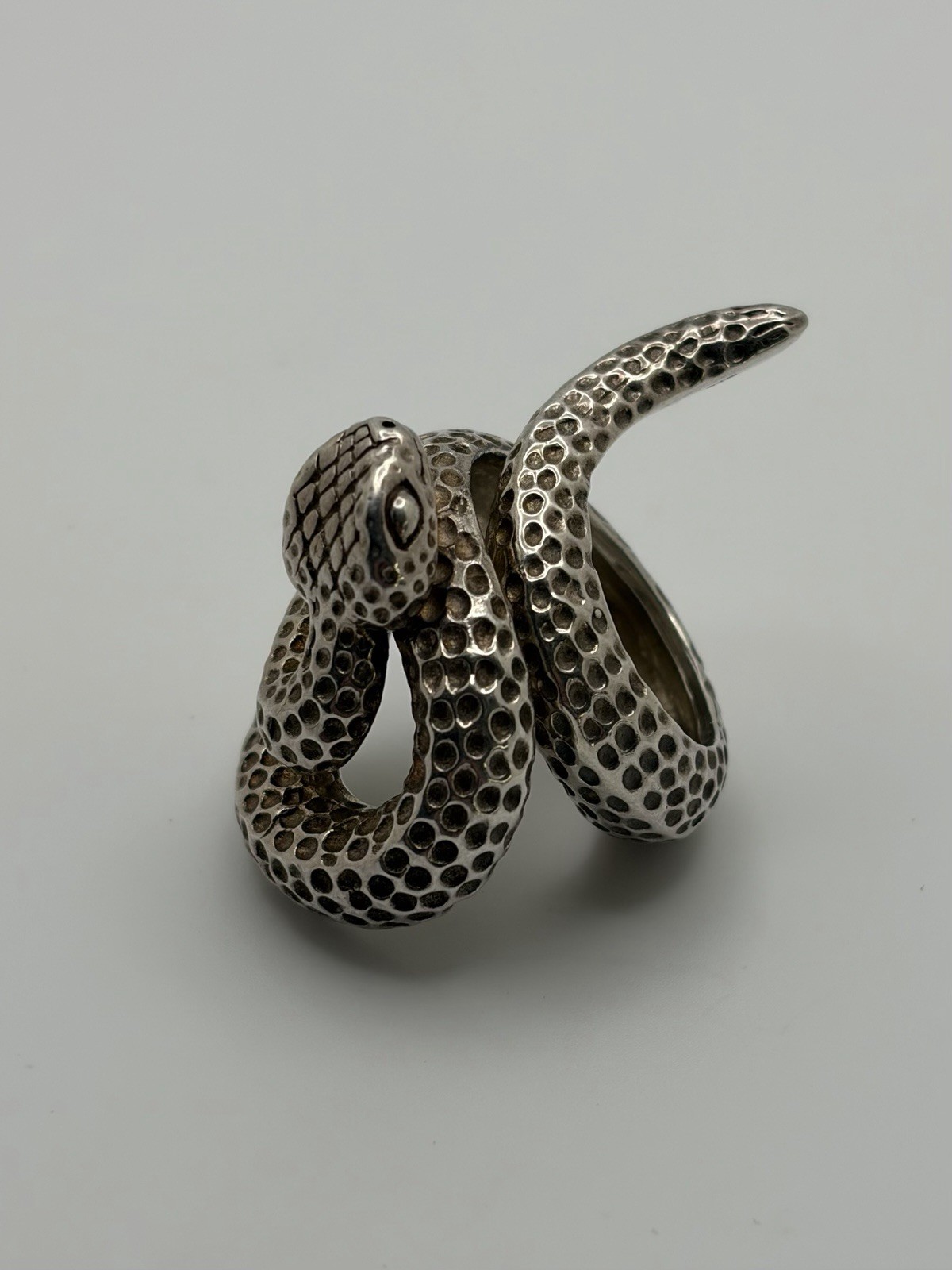 Heavy Genuine 925 Sterling Silver Serpent Wraparo… - image 3