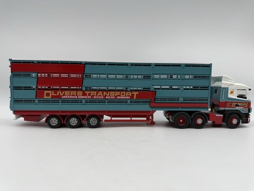 Trasportatore bestiame 1:50 Corgi Scania serie 4 olive CC12222 - con scatola - Foto 4 di 13