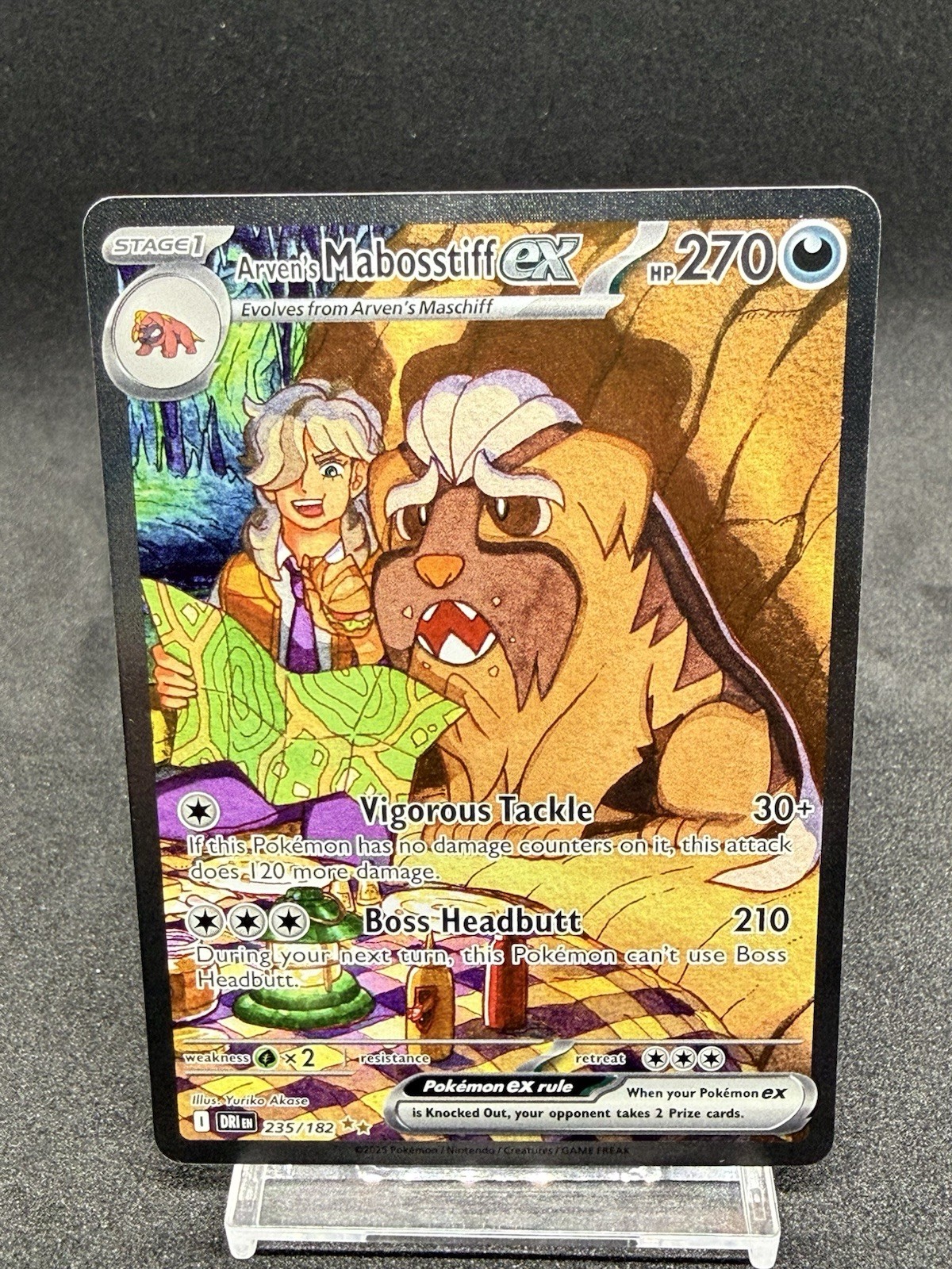 Pokémon TCG Arven's Mabosstiff EX #235/182 Sv10: Destined Rivals SIR Nm/m