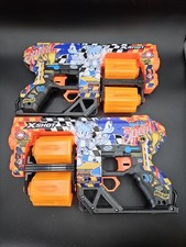 2 X-Shot Sonic the Hedgehog Foam Dart Guns Zuru Dual Cylinder 12 Shot Blasters