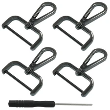 4 Pack Detachable Snap Hook Swivel Clasp with 1.5 Inch Screw Bar Black Heavy ...