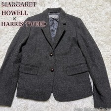 Margaret Howell Harris Tweed Jacket Size 3 Women Gray Japan From Used