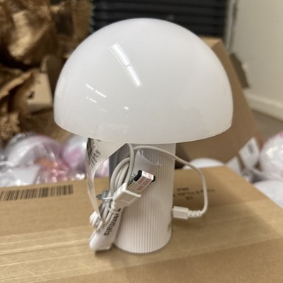 Portable Mushroom Lamp with Rechargeable Battery: Touch Sensor, White