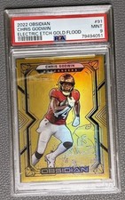 2022 Panini CHRIS GODWIN Electric Gold Flood /10 Ossidiana Calcio #91 Psa 9🏈