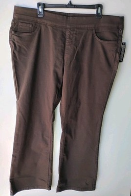 Vintage 80s Women's d & co Brown Pull on Pants XLP NEW