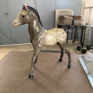 Vintage Breyer Arabian Foal Spotted Model Horse Figurine 7” Brown Cream