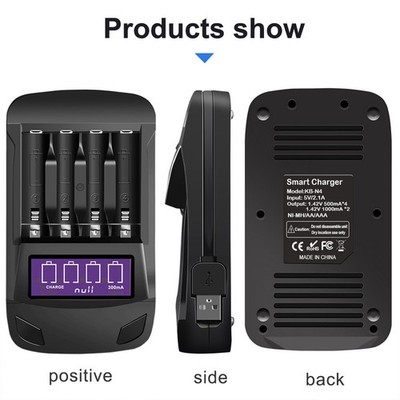  1pc USB Smart-Ladegerät mit vier Steckplätzen Batterieadapter