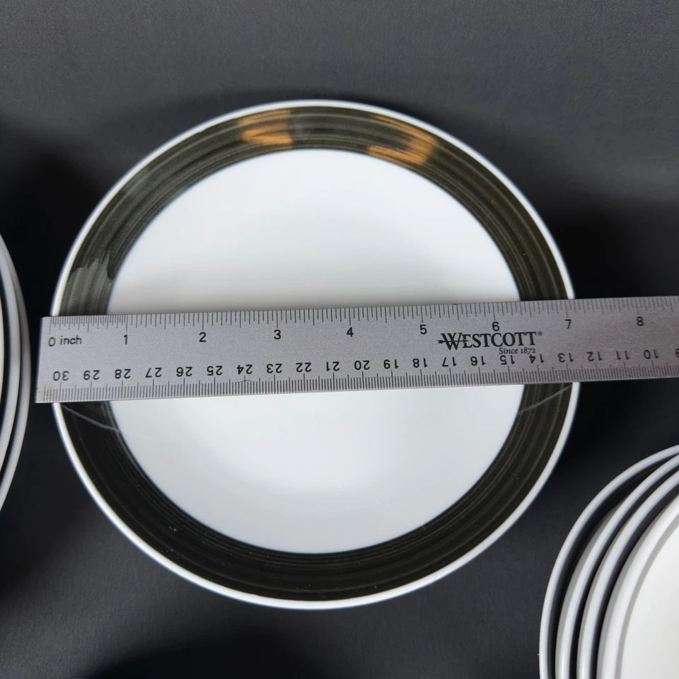 Лот из 14 Gibson товары для дома столовый набор - тарелки, чаши и чашки белый/черный - Изображение 3 из 4