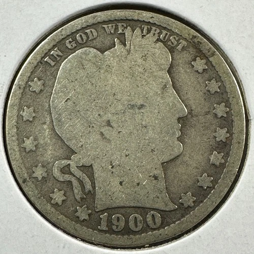 1900 25C Barber Quarter, Contains 0.1808oz of SILVER (87400)
