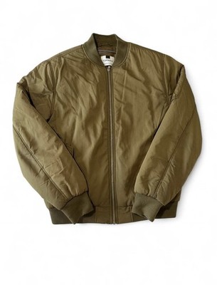 Topman Jacket Mens M Green Lined Full Zip Bomber Jacket