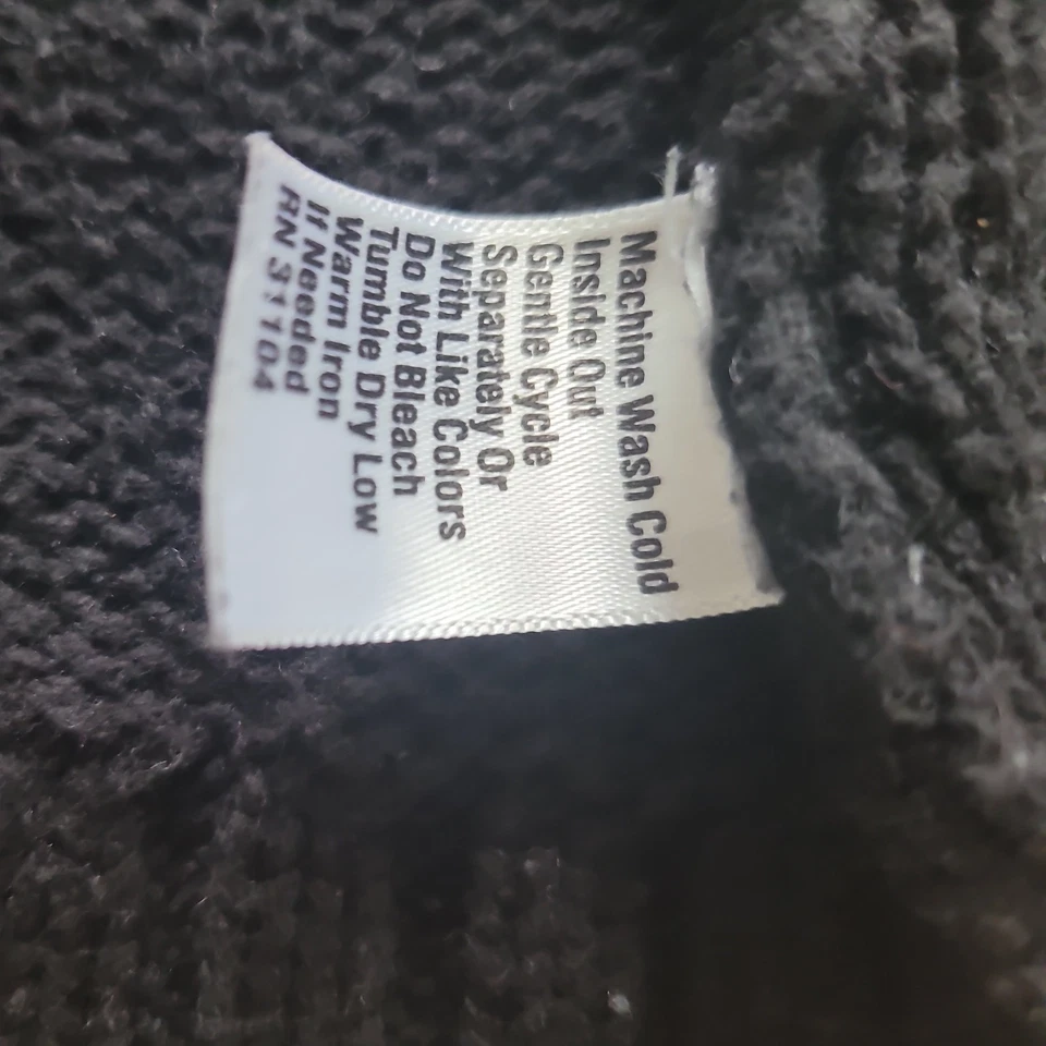 J. Khaki Girl's Black Cardigan Size Medium Five-button with Attached Belt - Image 4 of 4