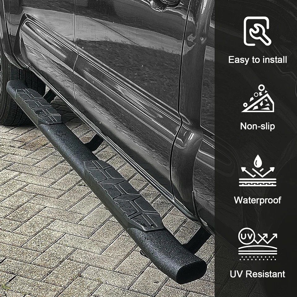 FOR 2004-2024 Nissan Titan Crew Cab Side Step Curved 4.3" Running Board Nerf Bar - Image 4 of 4