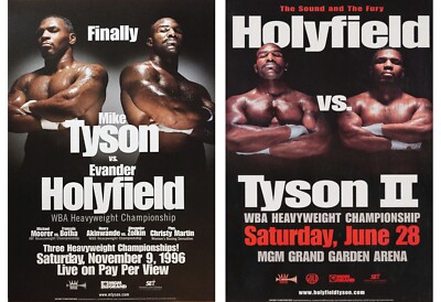 Iron Mike Tyson vs. Evander Holyfield 2 Boxing Fight Reproduction Poster 11x16
