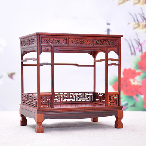 Dollhouse Mini Furniture Chinese Antique Bed Model Miniature Bedroom Decoration - Picture 1 of 4