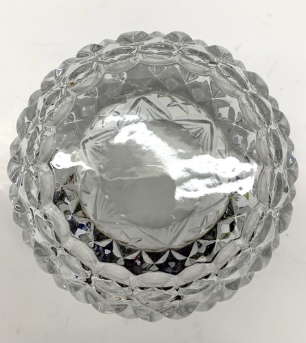 Atemberaubende Bleikristall Schale Tulpe Glas Servierschale schwer klar 4,5" überbacken - Bild 6 von 11