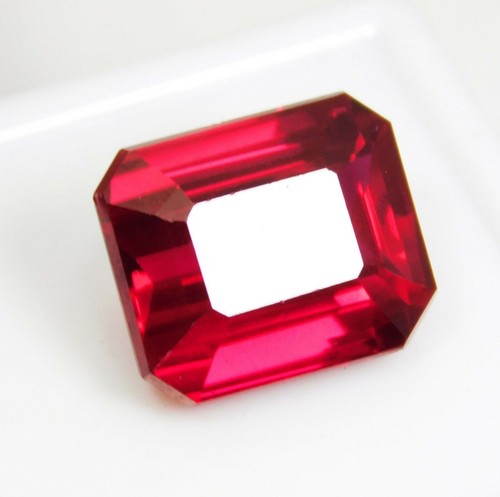 Natural Rare Almandine Red Garnet 10 Ct Certified Emerald Cut Loose Gemstone - Picture 3 of 4
