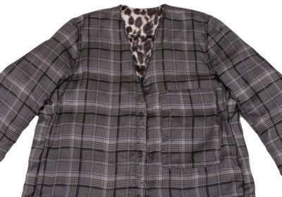 JNBY Leopard Lining Check Reversible Down Jacket Size F(K