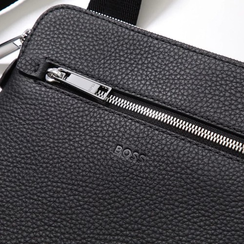 HUGO BOSS Morval_S All Leather Zip Env_O Bag 50517985 Black - Picture 9 of 10