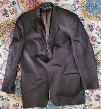 Kenneth Cole New York Blazer Jacket Charcoal Gray 3 Btn 100 Wool USA MADE 44 /-
