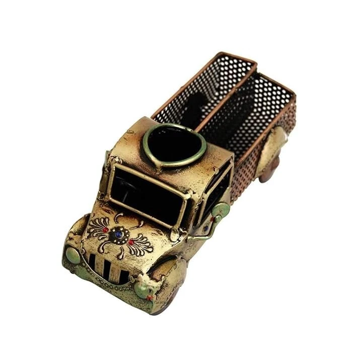 Truck Pen Stand and Mobile holder Showpiece Home Decor in Metal - 9.5 inches - Image 2 of 4