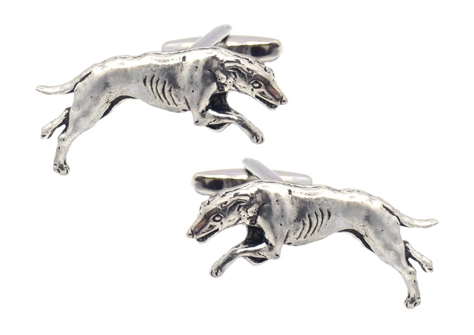 Greyhound Whippet Lurcher Silver Pewter Mens Gift cuff links by CUFFLINKS DIRECT — 第 3/4 张图片