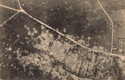 WW1 Aerial Belgium Ruins Postcard Photo c1918 Essen Battlefield  *Ab13c