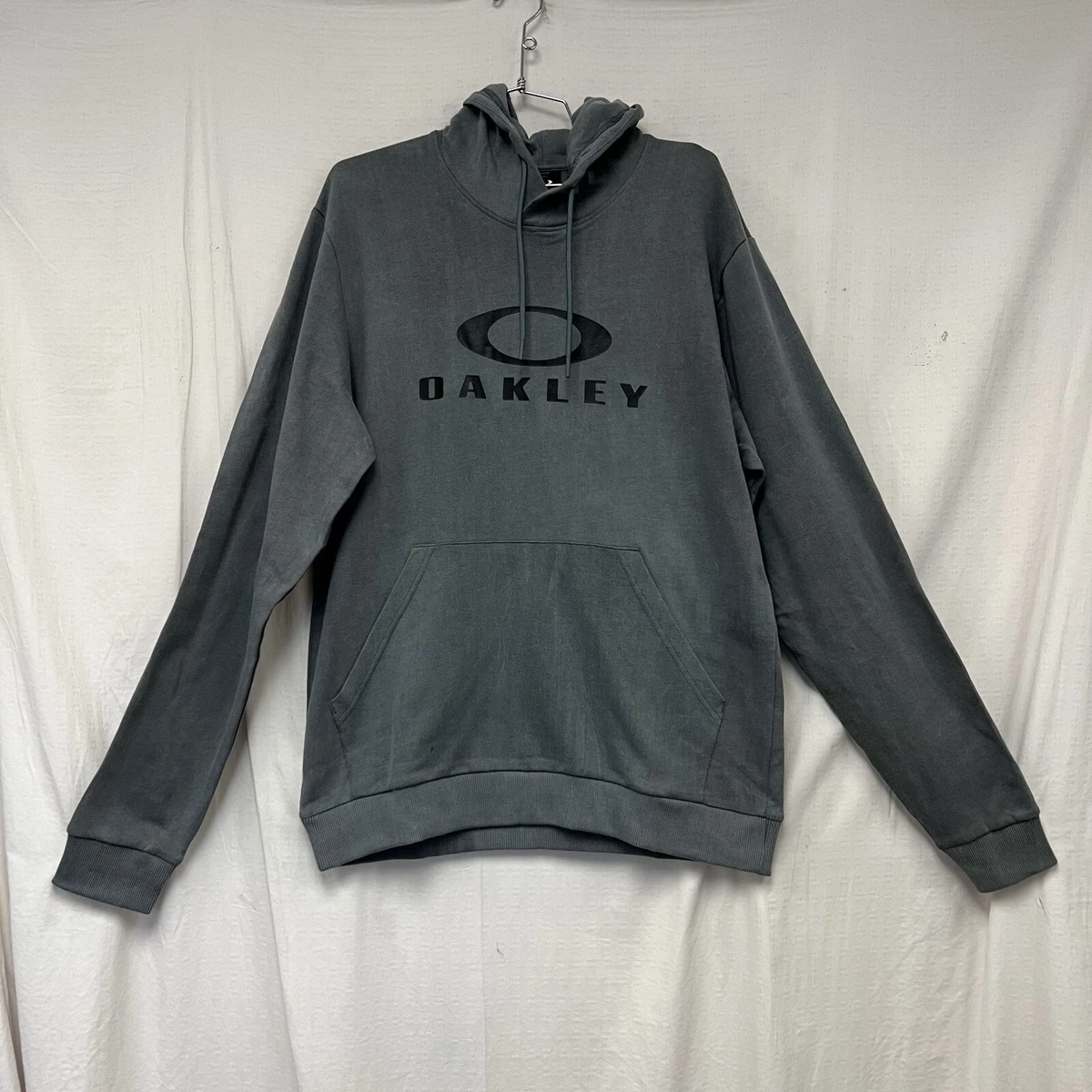 Oakley Mens BF Washed Pullover Hoodie Hooded Sweatshirt Blackout Grey Medium New