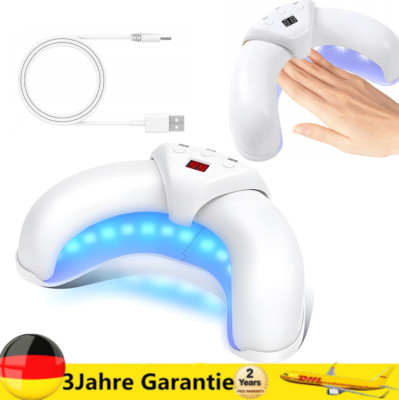 U-förmige faltbare Nagellampe Maniküre Pediküre UV LED Nagelpilz Gerät Weiß USB