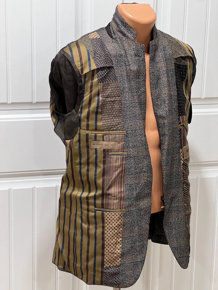 Blazer a cuadros Etro Milano para hombre Glen con forro de retazos SNAZZY TALLA ITALIA 50/US40 Foto 4 de 4