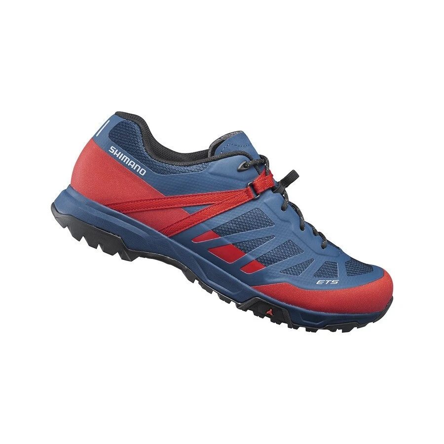 MTB Flat Shoes ET5 SH ET500 Red Blue Size 44 SHIMANO Cycling Shoes