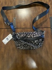 New W/Tags Michae Kors Slater XS Sling Pack Msgr Haircalf,heather Grey