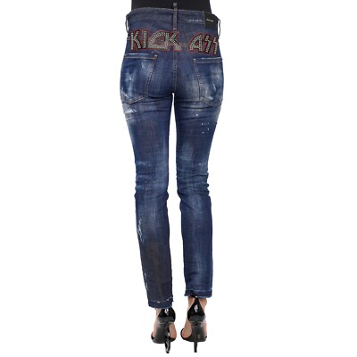 DSQUARED2 COOL GUY JEAN Perlen Denim Jeans Hose Blau IT 42 26 S