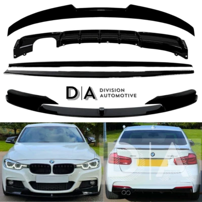 DIVISION AUTOMOTIVE FOR BMW 3 SERIES F30 GLOSS BLACK M PERFORMANCE STYLE BODY KIT SPOILER SKIRT LIP
